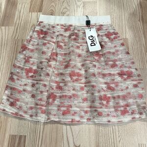 D&G Sparkly Lurex sequin mini skirt tulle overlay